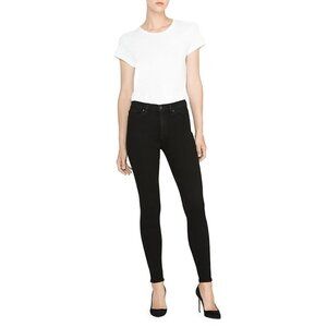 Hudson High Waist Barbara Super Skinny Ankle Pants Size 25 Black